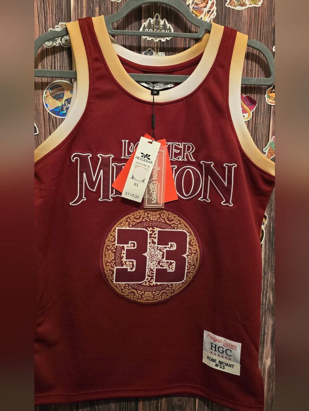 KOBE BRYANT Headgear Classics '33' Burgundy Athletic Tank